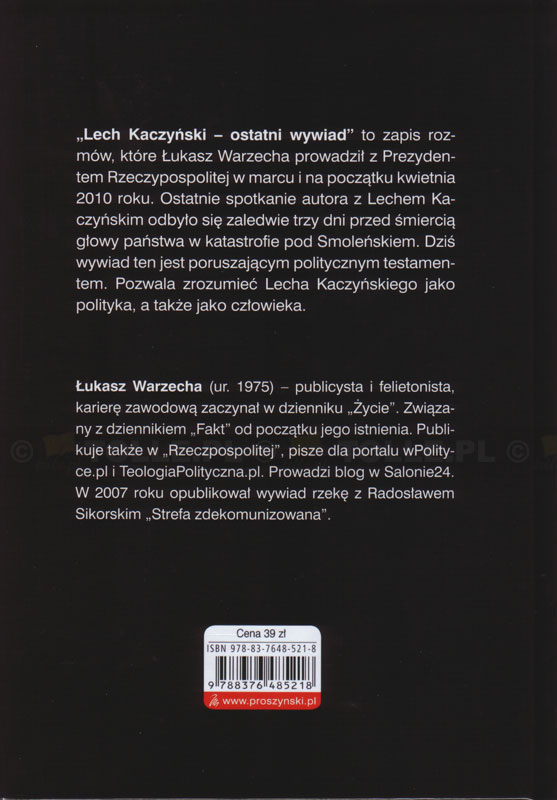 Lech Kaczyński. Ostatni wywiad - Klub Książki Tolle.pl