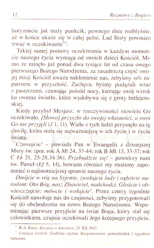 Rozmowy z Bogiem. Tom I: Adwent i Boże Narodzenie  - Klub Książki Tolle.pl