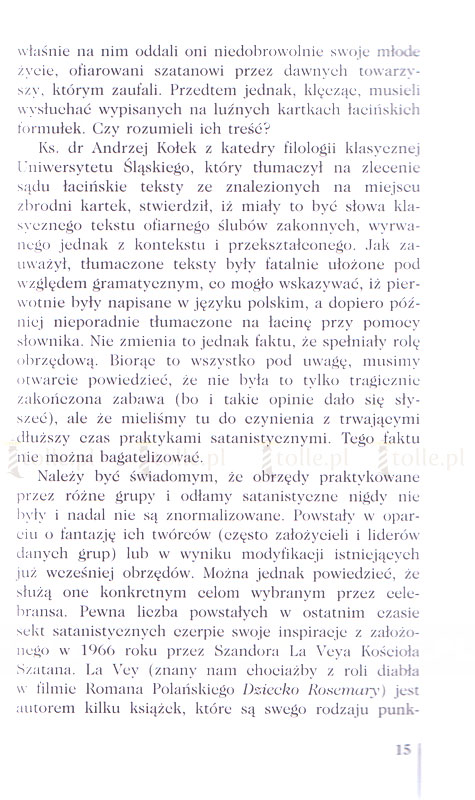 Satanizm w Polsce i Europie - stan obecny i profilaktyka - Klub Książki Tolle.pl